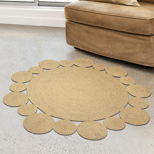 Countryside Solid Color Rug Khaki Jute Rug Non-Slip Pet Friendly Washable Are Rug for Study Clearhalo 'Area Rug' 'Rug' 1812301
