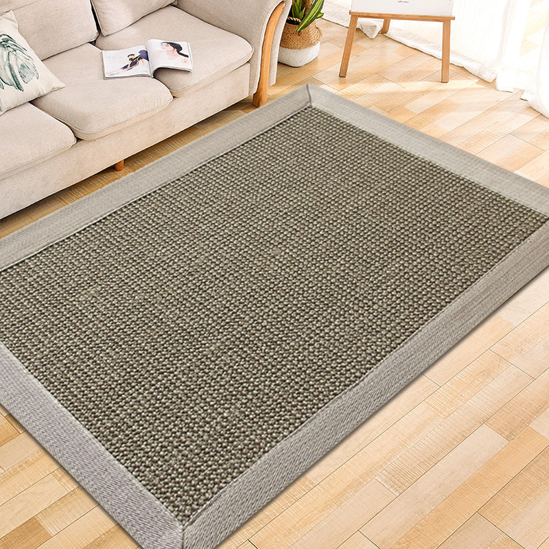 Grey Living Room Rug Rustic Solid Color Rug Sisal Washable Anti-Slip Backing Pet Friendly Carpet Clearhalo 'Area Rug' 'Rug' 1812407