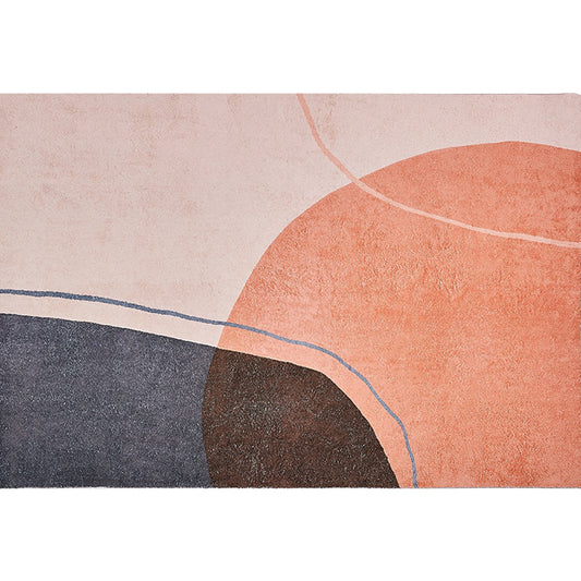 Stylish Colorblock Rug Pink and Orange Minimalist Rug Polyester Pet Friendly Washable Non-Slip Area Rug for Bedroom Clearhalo 'Area Rug' 'Rug' 1812719