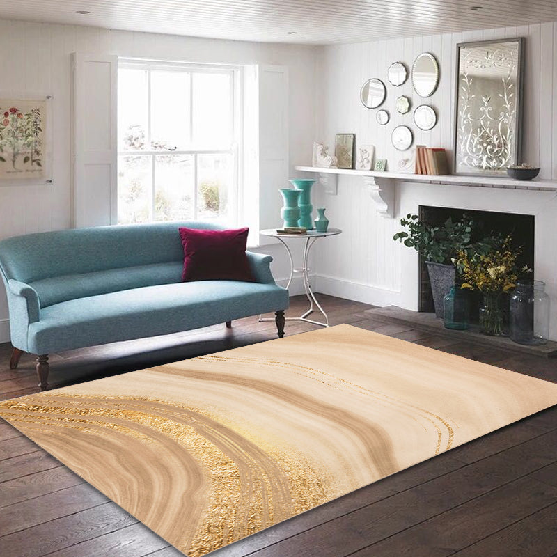 Yellow and Green Abstract Rug Chenille Modern Rug Pet Friendly Washable Non-Slip Area Rug for Living Room Yellow Clearhalo 'Area Rug' 'Modern' 'Rugs' Rug' 1812785