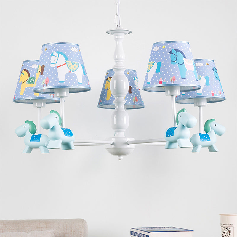 Nordic Stylish Pony Chandelier Metal Multi Head Hanging Lamp for Dinging Room Clearhalo 'Ceiling Lights' 'Chandeliers' Lighting' options 181279