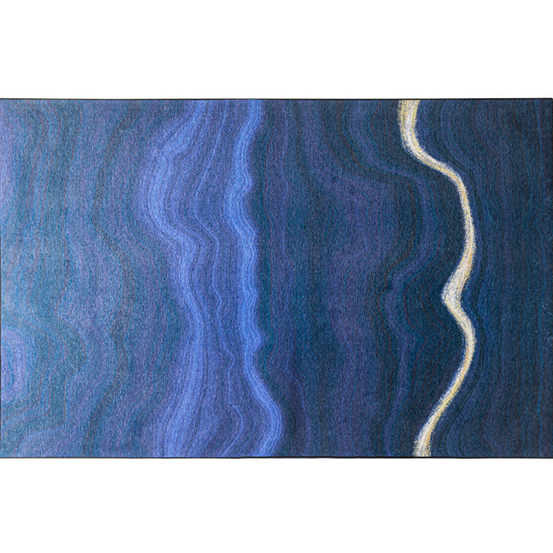 Creative Abstract Rug Blue Minimalist Rug Chenille Pet Friendly Washable Non-Slip Area Rug for Bedroom Clearhalo 'Area Rug' 'Modern' 'Rugs' Rug' 1812810