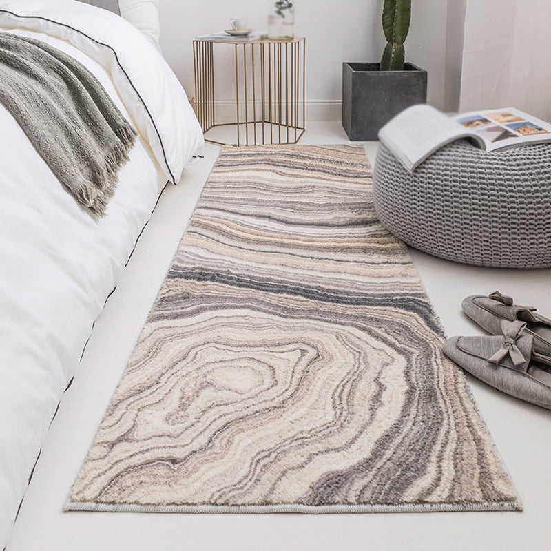 Modernism Swirl Stripe Pattern Rug Grey Polyester Rug Non-Slip Pet Friendly Washable Area Rug for Bedroom Clearhalo 'Area Rug' 'Modern' 'Rugs' Rug' 1812824