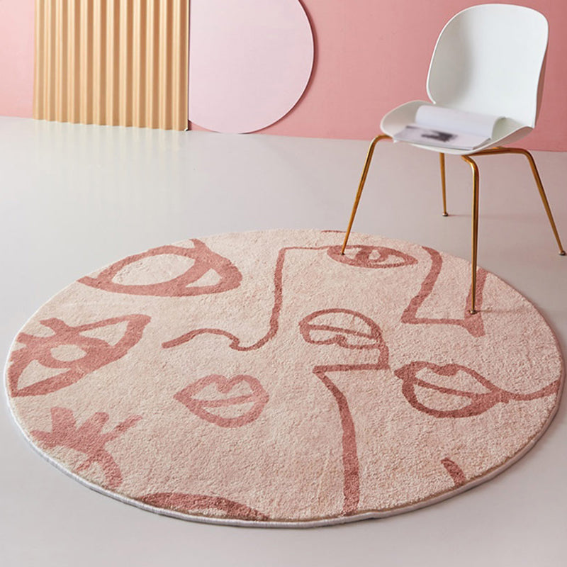 Pink Abstract Rug Polyester Modern Rug Pet Friendly Washable Non-Slip Area Rug for Living Room Clearhalo 'Area Rug' 'Modern' 'Rugs' Rug' 1812832