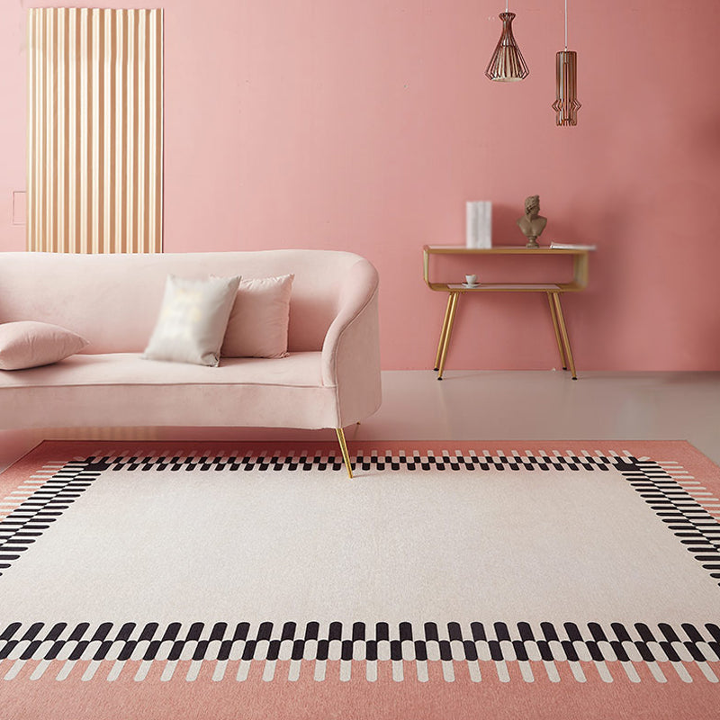 Geometric Pattern Rug Chenille Modern Rug Pet Friendly Washable Non-Slip Area Rug for Living Room Pink Clearhalo 'Area Rug' 'Modern' 'Rugs' Rug' 1812844