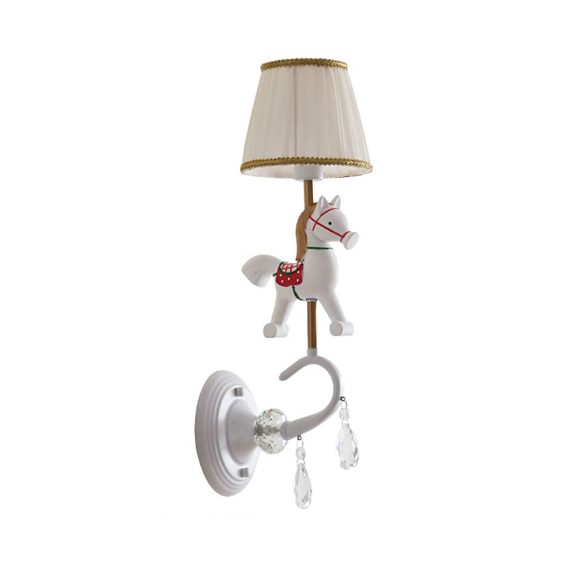 Metal Candle Wall Light with Elephant Foyer 1 Light Animal Wall Lamp in White Finish Clearhalo 'Wall Lamps & Sconces' 'Wall Lights' Lighting' 181362