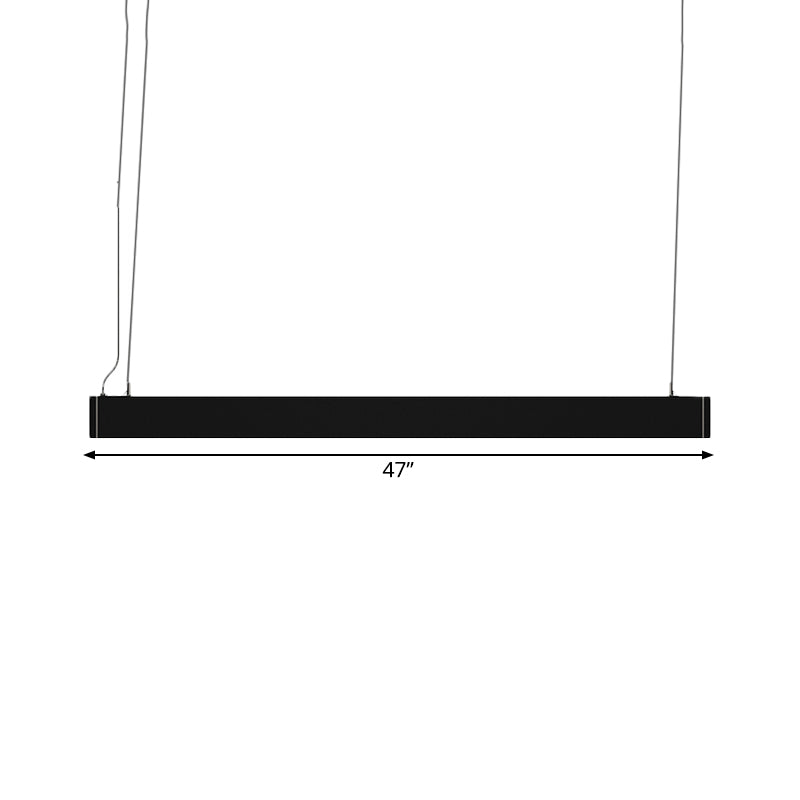 Linear Pendant Lamp Minimal Metal Led White/Black Hanging Light Kit in White/Warm/Natural Light Clearhalo 'Ceiling Lights' 'Modern Pendants' 'Modern' 'Pendant Lights' 'Pendants' Lighting' 181410