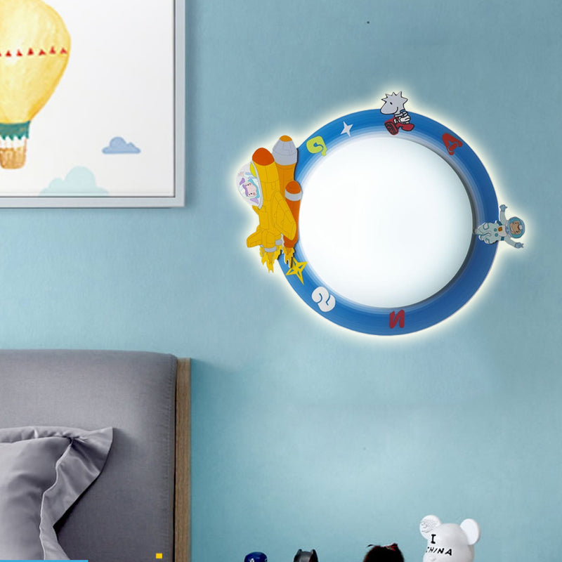 Slim Panel Nursing Room Wall Sconce Acrylic Modern Cartoon LED Sconce Light Blue C Clearhalo 'Wall Lamps & Sconces' 'Wall Lights' Lighting' 181464