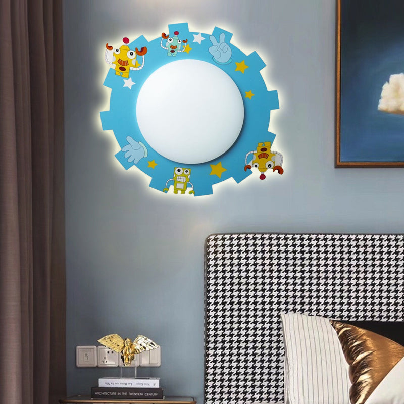 Slim Panel Nursing Room Wall Sconce Acrylic Modern Cartoon LED Sconce Light Blue D Clearhalo 'Wall Lamps & Sconces' 'Wall Lights' Lighting' 181467