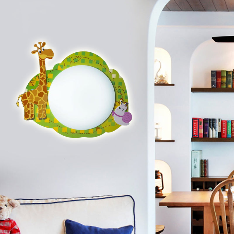 Slim Panel Nursing Room Wall Sconce Acrylic Modern Cartoon LED Sconce Light Green E Clearhalo 'Wall Lamps & Sconces' 'Wall Lights' Lighting' 181470