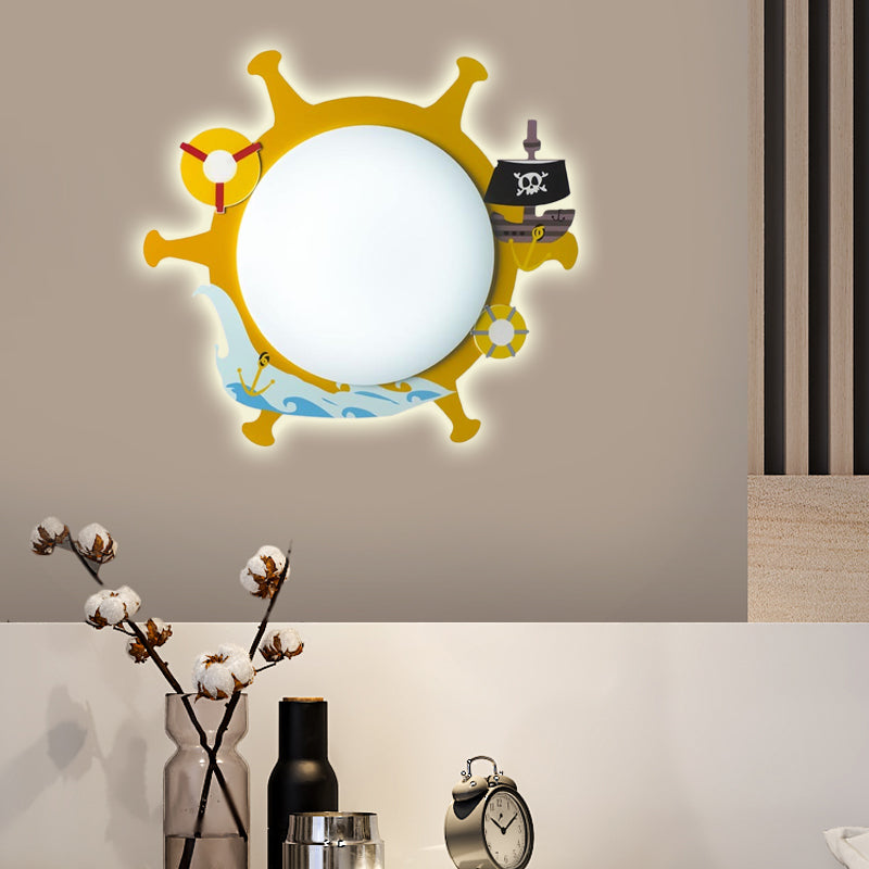 Slim Panel Nursing Room Wall Sconce Acrylic Modern Cartoon LED Sconce Light Yellow F Clearhalo 'Wall Lamps & Sconces' 'Wall Lights' Lighting' 181473