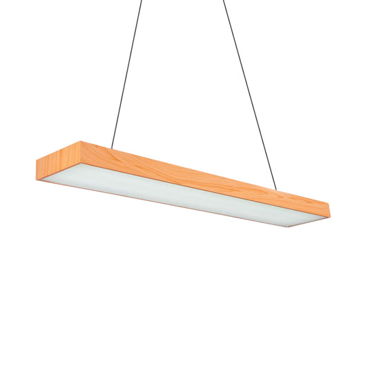 Minimal Rectangular Pendant Lamp Wooden Led 4"/8"/12" Wide Office Hanging Ceiling Lamp in Beige, A/B Clearhalo 'Ceiling Lights' 'Modern Pendants' 'Modern' 'Pendant Lights' 'Pendants' Lighting' 181531