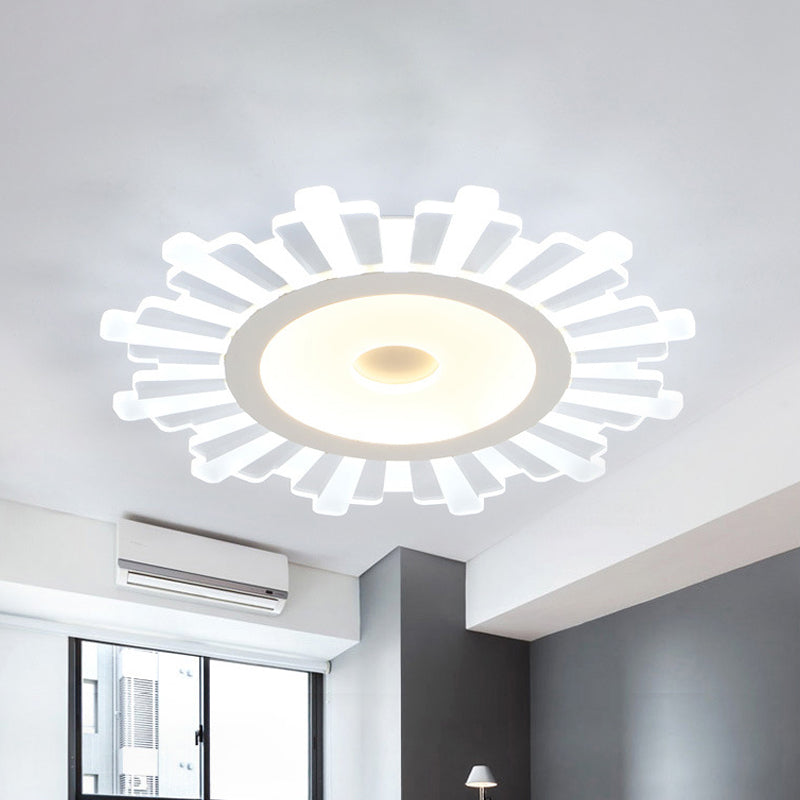 Office Shop Sun Shape Ceiling Mount Light Acrylic Modern White Flush Light White White Clearhalo 'Ceiling Lights' 'Close To Ceiling Lights' 'Close to ceiling' 'Flush mount' Lighting' 181563