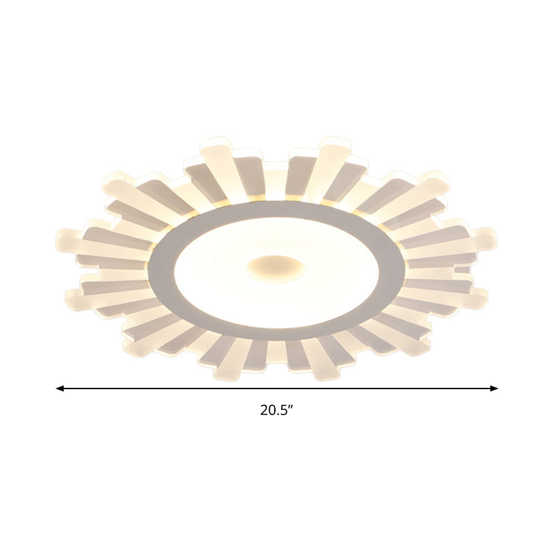 Office Shop Sun Shape Ceiling Mount Light Acrylic Modern White Flush Light Clearhalo 'Ceiling Lights' 'Close To Ceiling Lights' 'Close to ceiling' 'Flush mount' Lighting' 181566