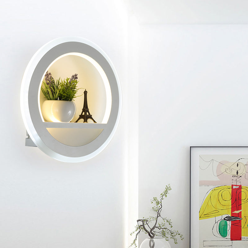 Living Room Restaurant Wall Light Acrylic Nordic Stylish Sconce Lamp in White Finish White A Clearhalo 'Wall Lamps & Sconces' 'Wall Lights' Lighting' 181623