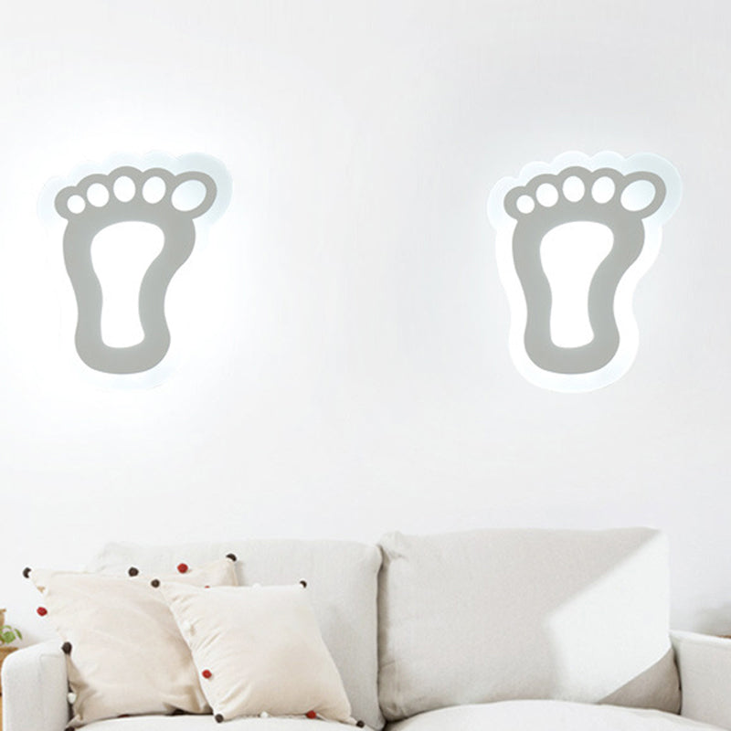 Flat Cartoon Shape Wall Light Modern Stylish Acrylic LED Wall Lamp in White for Stair Clearhalo 'Wall Lamps & Sconces' 'Wall Lights' Lighting' 181675