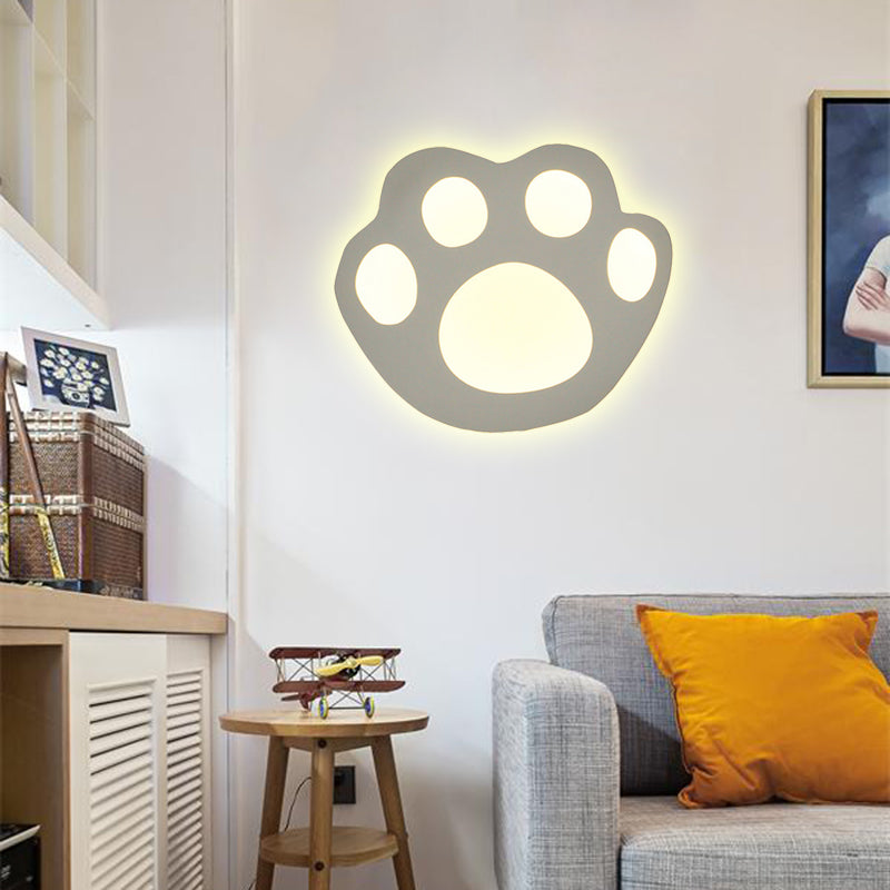 Flat Cartoon Shape Wall Light Modern Stylish Acrylic LED Wall Lamp in White for Stair White F Clearhalo 'Wall Lamps & Sconces' 'Wall Lights' Lighting' 181684