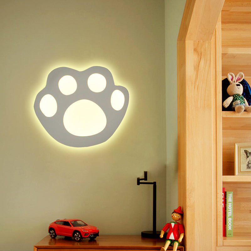 Flat Cartoon Shape Wall Light Modern Stylish Acrylic LED Wall Lamp in White for Stair Clearhalo 'Wall Lamps & Sconces' 'Wall Lights' Lighting' 181685