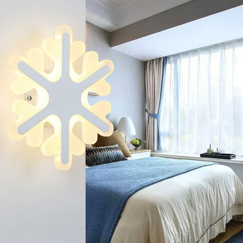 Flat Cartoon Shape Wall Light Modern Stylish Acrylic LED Wall Lamp in White for Stair White A Clearhalo 'Wall Lamps & Sconces' 'Wall Lights' Lighting' 181688