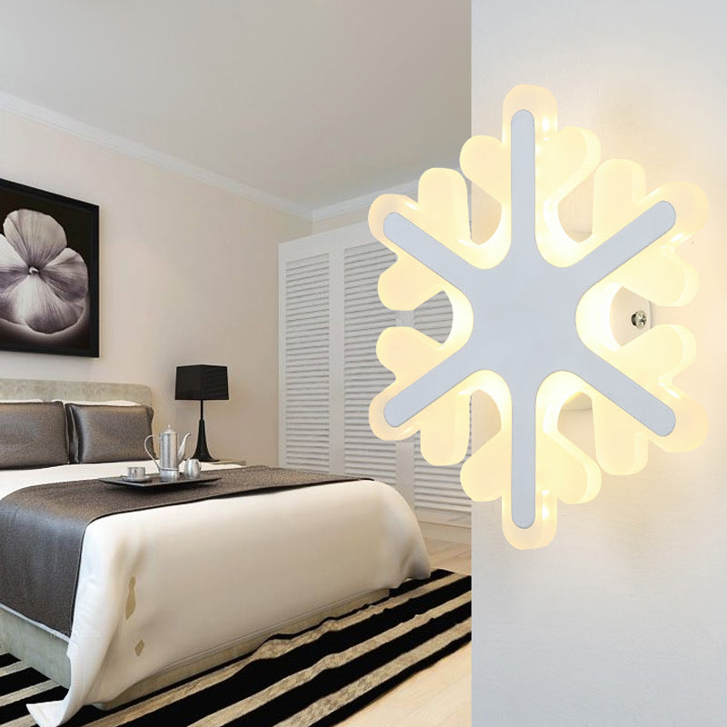 Flat Cartoon Shape Wall Light Modern Stylish Acrylic LED Wall Lamp in White for Stair Clearhalo 'Wall Lamps & Sconces' 'Wall Lights' Lighting' 181689