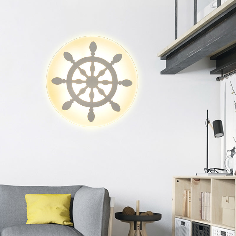 Flat Cartoon Shape Wall Light Modern Stylish Acrylic LED Wall Lamp in White for Stair Clearhalo 'Wall Lamps & Sconces' 'Wall Lights' Lighting' 181694