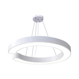 19.5"/23.5"/31.5" Wide C Shape Hanging Lighting Minimalist Metal Led White/Black Ceiling Pendant Lamp in White/Warm/Natural Light Clearhalo 'Ceiling Lights' 'Modern Pendants' 'Modern' 'Pendant Lights' 'Pendants' Lighting' 181715