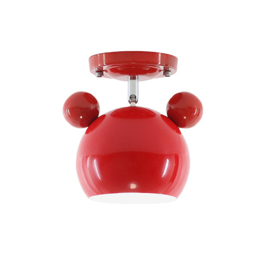 Rotatable Bear Head Flush Mount Light 1 Light Macaron Loft Metal Ceiling Lamp for Balcony Clearhalo 'Ceiling Lights' 'Close To Ceiling Lights' 'Close to ceiling' 'Semi-flushmount' Lighting' 181831