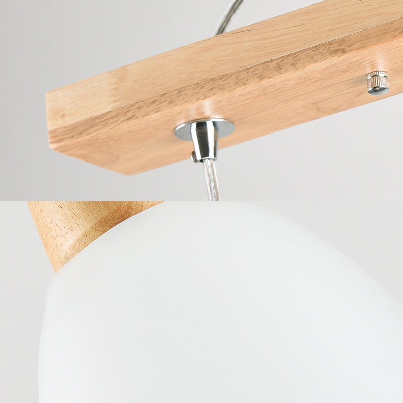 Bowl Drop Pendant Nordic Matte White Glass 1/2/3-Head Beige Hanging Lamp Kit for Dining Room Clearhalo 'Ceiling Lights' 'Pendant Lights' 'Pendants' Lighting' 181976_bc7e912b-d2c5-45ca-ad59-127b4c67d480