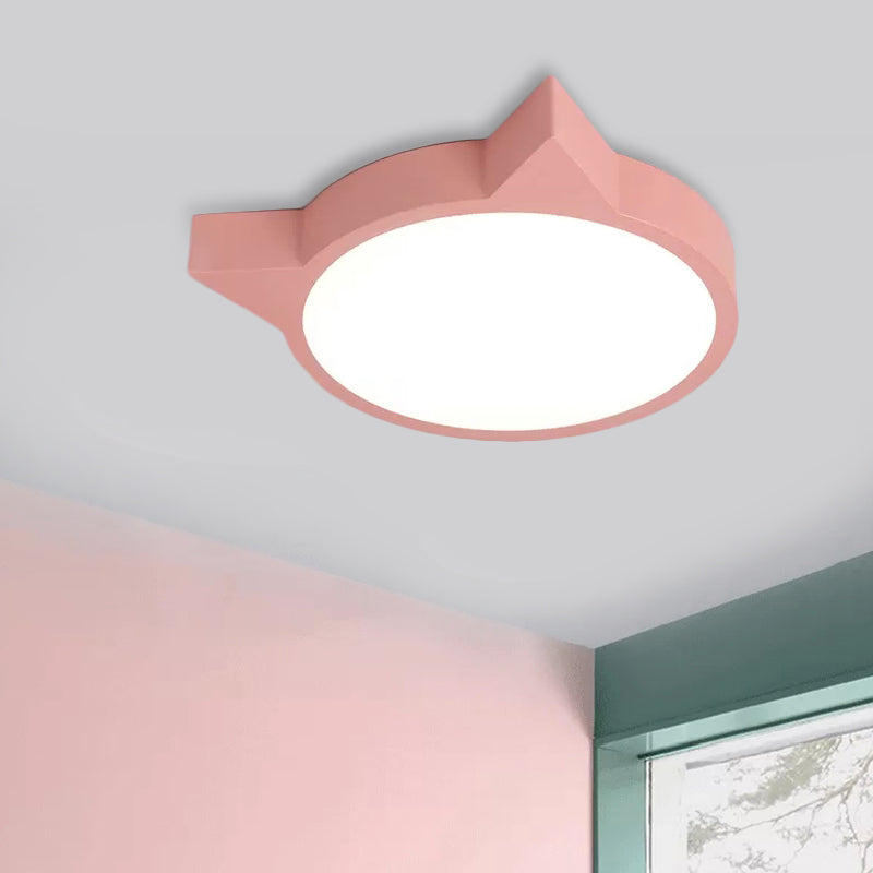 Macaron Stylish Kitten Ceiling Mount Light Acrylic Candy Colored Flush Light for Kid Bedroom Pink Clearhalo 'Ceiling Lights' 'Close To Ceiling Lights' 'Close to ceiling' 'Flush mount' Lighting' 182005