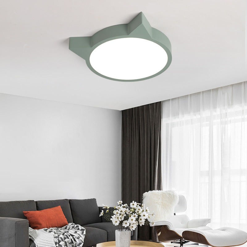 Macaron Stylish Kitten Ceiling Mount Light Acrylic Candy Colored Flush Light for Kid Bedroom Green Clearhalo 'Ceiling Lights' 'Close To Ceiling Lights' 'Close to ceiling' 'Flush mount' Lighting' 182014