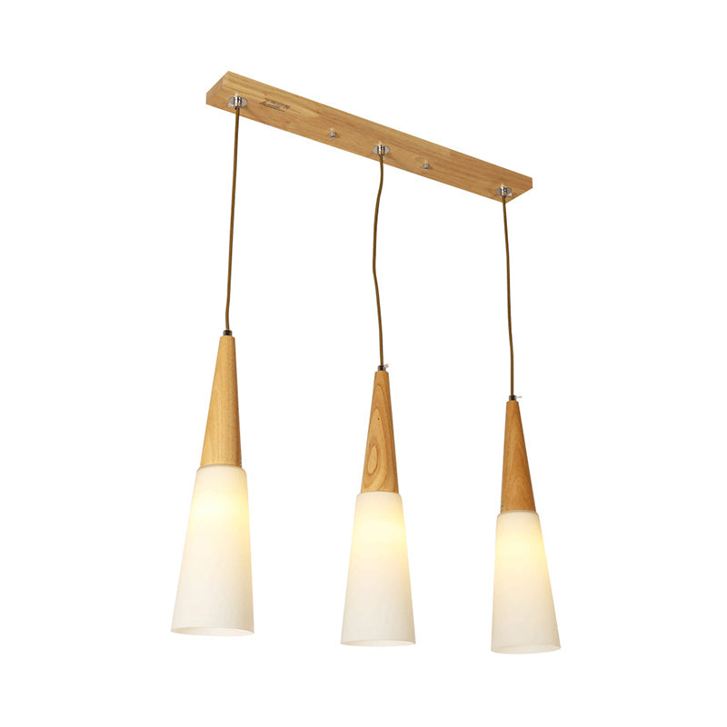 Opal Glass Slim Cone Hanging Light Corridor Simple Style Pendant Lamp in White Clearhalo 'Ceiling Lights' 'Glass shade' 'Glass' 'Modern Pendants' 'Modern' 'Pendant Lights' 'Pendants' Lighting' 182038