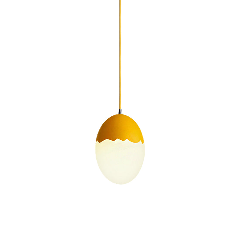 Modern Stylish Hanging Light Eggshell Acrylic Metal Suspension Light for Dining Room Clearhalo 'Ceiling Lights' 'Glass shade' 'Glass' 'Pendant Lights' 'Pendants' Lighting' 182254