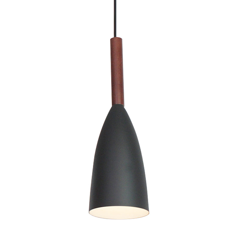 One Bulb Curved Cone Pendant Lamp Modern Stylish Metallic Hanging Light for Restaurant Clearhalo 'Ceiling Lights' 'Modern Pendants' 'Modern' 'Pendant Lights' 'Pendants' Lighting' 182268