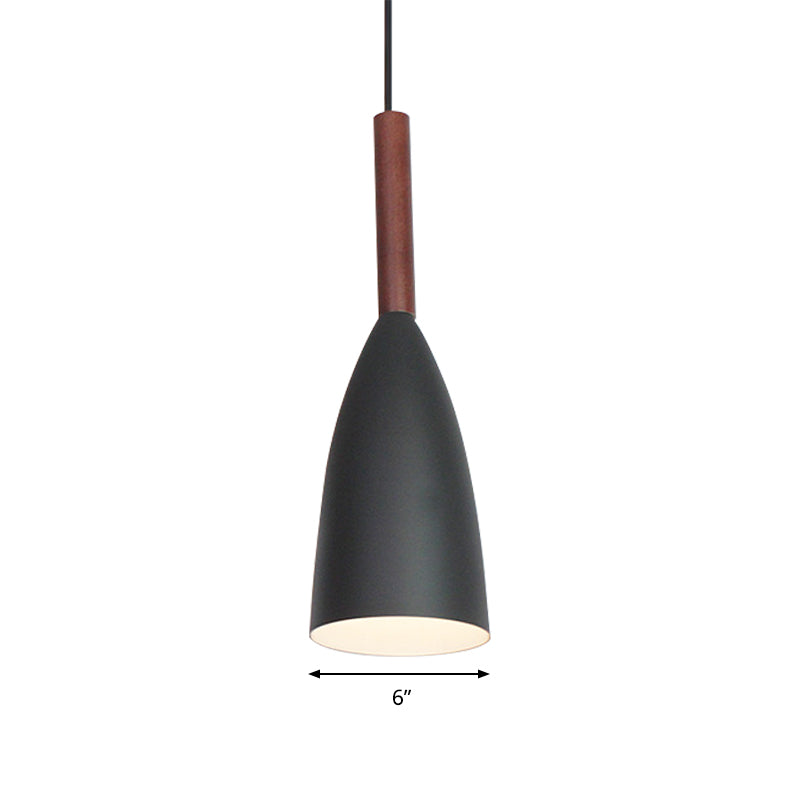 One Bulb Curved Cone Pendant Lamp Modern Stylish Metallic Hanging Light for Restaurant Clearhalo 'Ceiling Lights' 'Modern Pendants' 'Modern' 'Pendant Lights' 'Pendants' Lighting' 182269