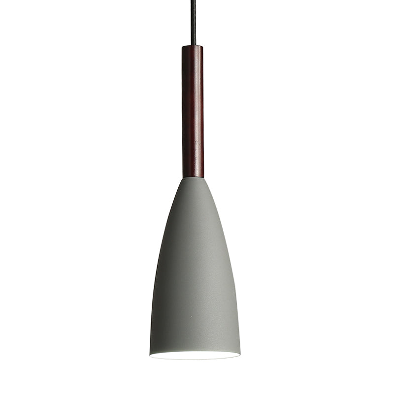 One Bulb Curved Cone Pendant Lamp Modern Stylish Metallic Hanging Light for Restaurant Clearhalo 'Ceiling Lights' 'Modern Pendants' 'Modern' 'Pendant Lights' 'Pendants' Lighting' 182274