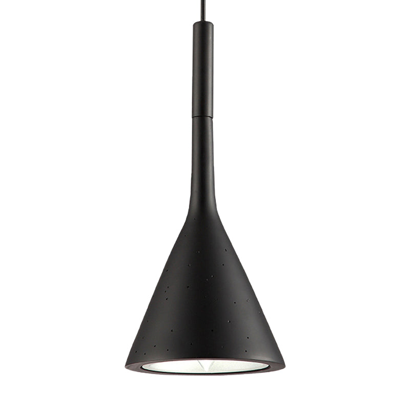 Conical Dining Table Pendant Light Iron 1 Head Simple Style Monochrome Hanging Lamp Clearhalo 'Ceiling Lights' 'Modern Pendants' 'Modern' 'Pendant Lights' 'Pendants' Lighting' 182281