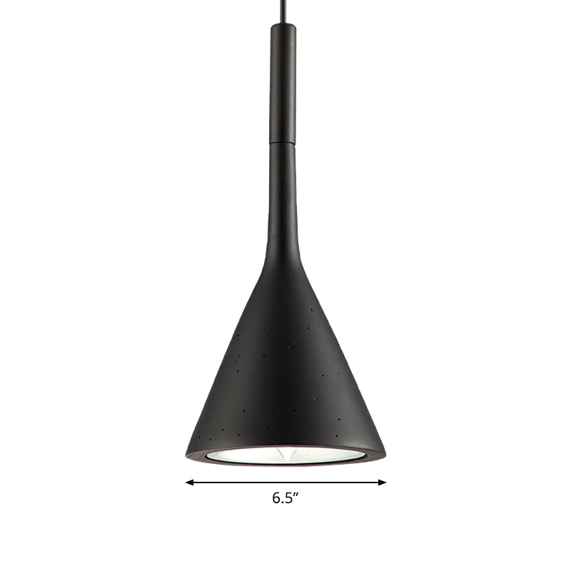 Conical Dining Table Pendant Light Iron 1 Head Simple Style Monochrome Hanging Lamp Clearhalo 'Ceiling Lights' 'Modern Pendants' 'Modern' 'Pendant Lights' 'Pendants' Lighting' 182282