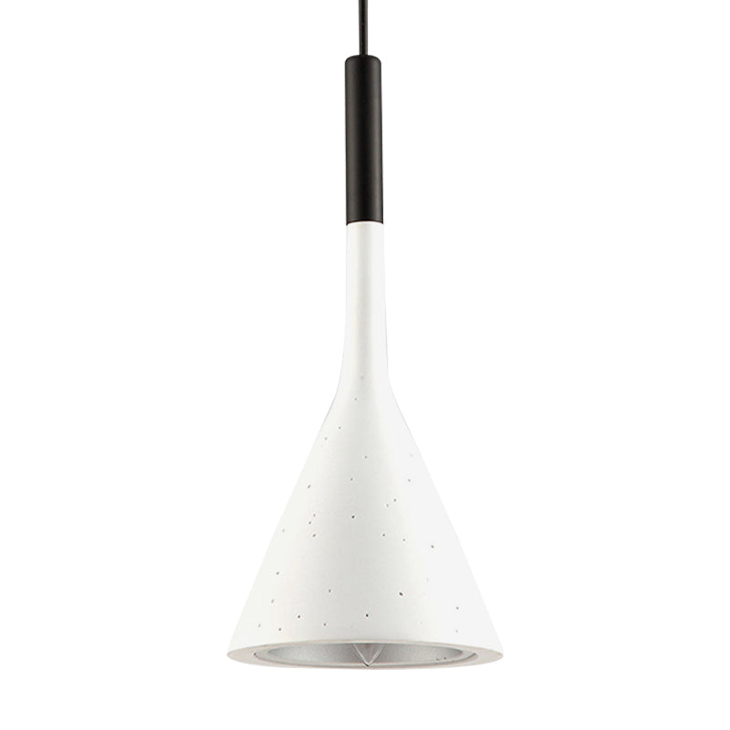 Conical Dining Table Pendant Light Iron 1 Head Simple Style Monochrome Hanging Lamp Clearhalo 'Ceiling Lights' 'Modern Pendants' 'Modern' 'Pendant Lights' 'Pendants' Lighting' 182285