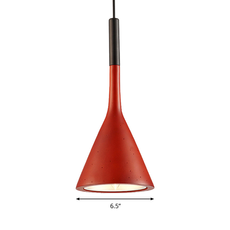 Metallic Funnel Shade Hanging Lamp Adult Bedroom 1 Bulb Contemporary Pendant Light Clearhalo 'Ceiling Lights' 'Modern Pendants' 'Modern' 'Pendant Lights' 'Pendants' Lighting' 182303