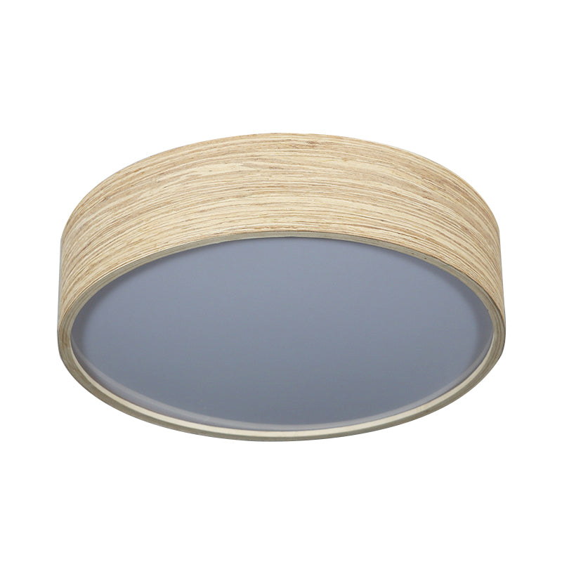 LED Dining Room Flushmount Lighting with Round Bamboo Shade Modern Wood Ceiling Lamp in Warm/White Light, 10"/14" W Clearhalo 'Ceiling Lights' 'Close To Ceiling Lights' 'Close to ceiling' 'Flush mount' Lighting' 182365