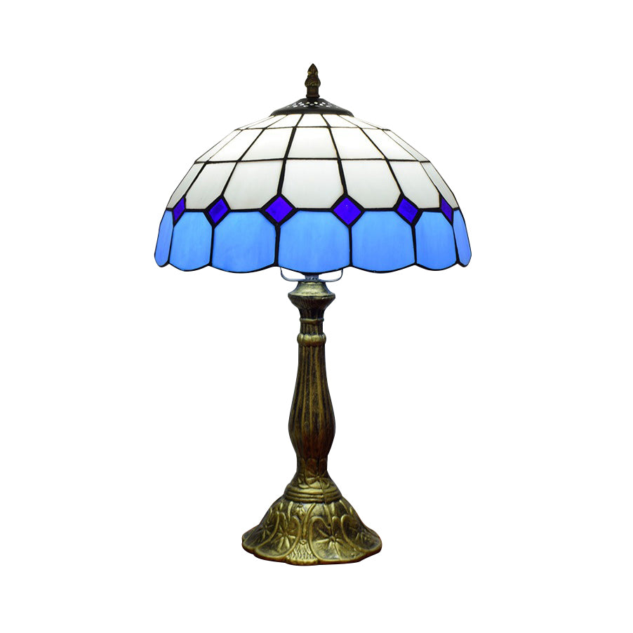 Domed Accent Table Lamp Retro Style Stained Glass 1 Light Decorative Accent Lamp for Bedside Clearhalo 'Lamps' 'Table Lamps' Lighting' 182446