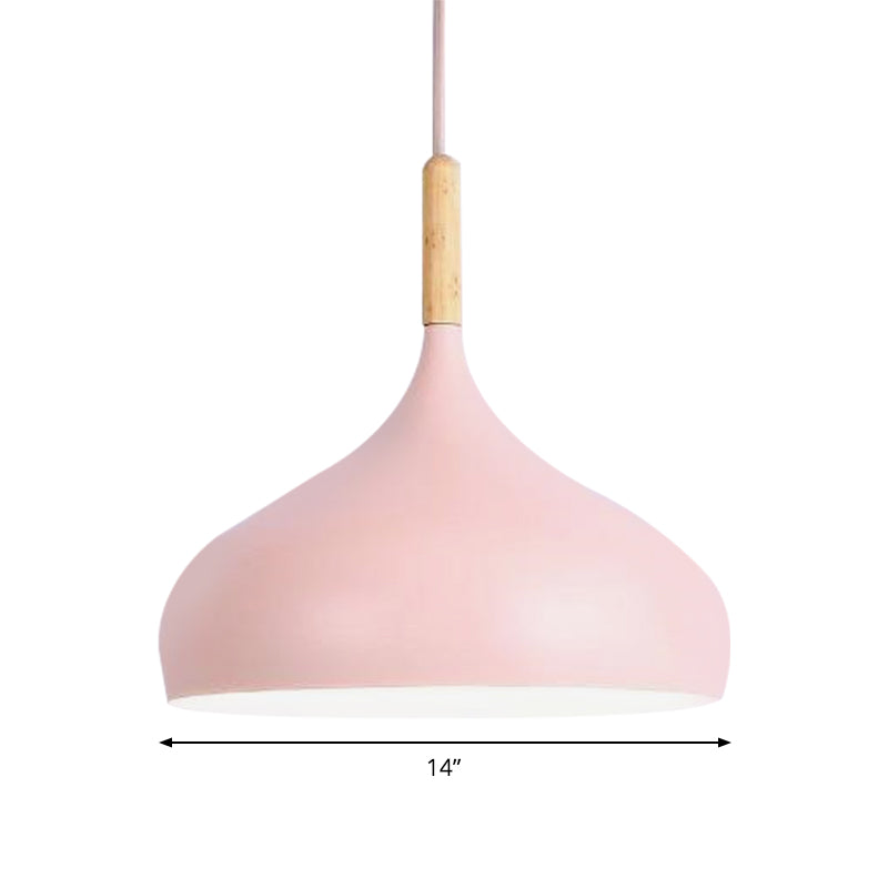 Aluminum Onion Shade Pendant Lamp Meeting Room 1 Light Macaron Suspension Light Clearhalo 'Ceiling Lights' 'Modern Pendants' 'Modern' 'Pendant Lights' 'Pendants' Lighting' 182464