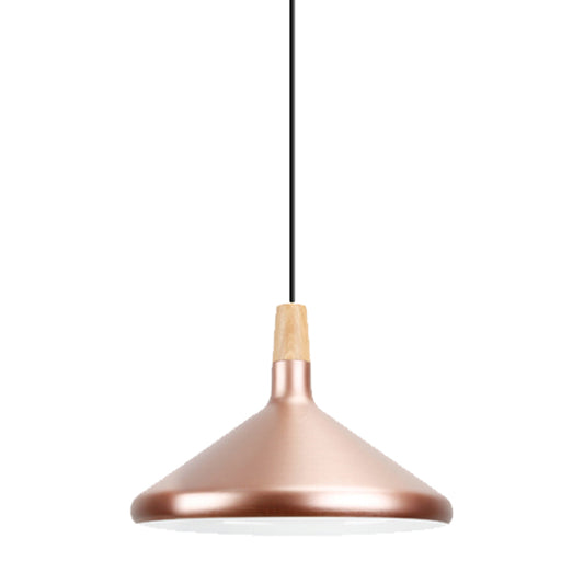 Rose Gold Pyramid Pendant Lamp 1 Head Modern Style Aluminum Hanging Lamp for Study Room Clearhalo 'Ceiling Lights' 'Modern Pendants' 'Modern' 'Pendant Lights' 'Pendants' Lighting' 182496