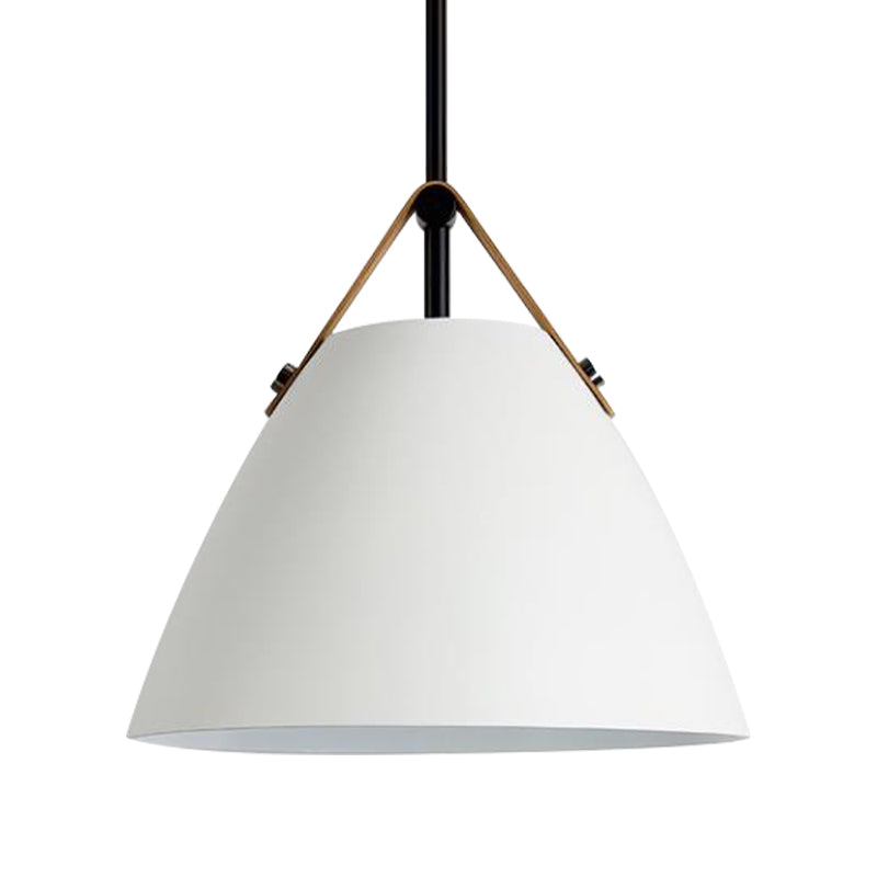 Nordic Style Curved Coolie Pendant Light One Light Aluminum Hanging Lamp in Black/Blue/Grey/Pink/White for Dining Room Clearhalo 'Ceiling Lights' 'Modern Pendants' 'Modern' 'Pendant Lights' 'Pendants' Lighting' 182638