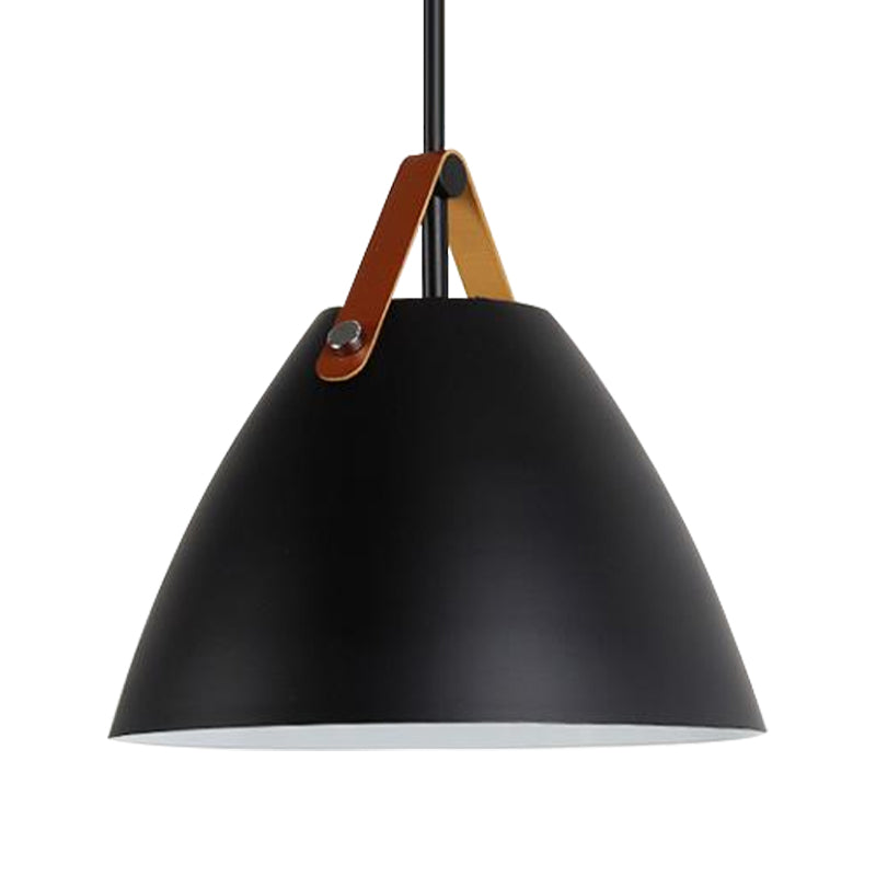 Nordic Style Curved Coolie Pendant Light One Light Aluminum Hanging Lamp in Black/Blue/Grey/Pink/White for Dining Room Clearhalo 'Ceiling Lights' 'Modern Pendants' 'Modern' 'Pendant Lights' 'Pendants' Lighting' 182645