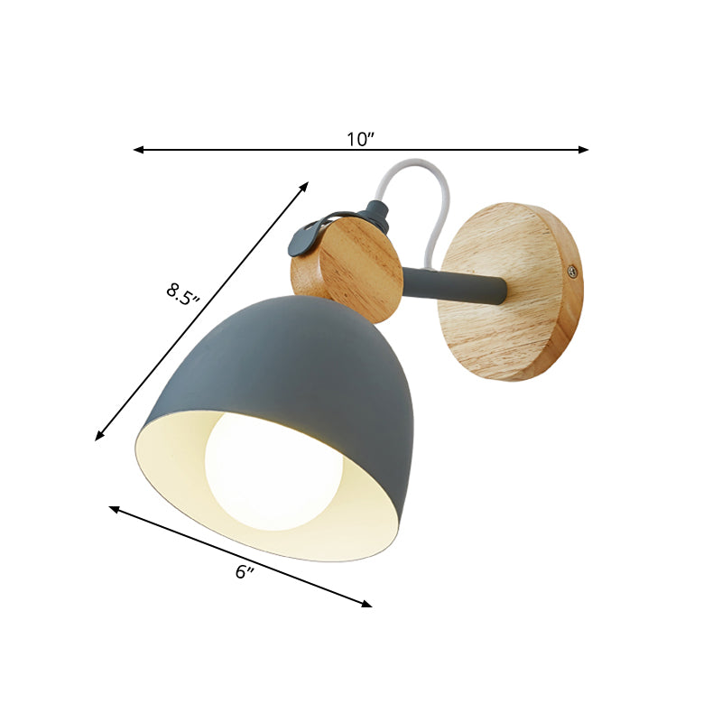 Metal Dome Wall Sconce Living Room Angle Adjustable 1 Light Nordic Style Wall Light Clearhalo 'Wall Lamps & Sconces' 'Wall Lights' Lighting' 182790