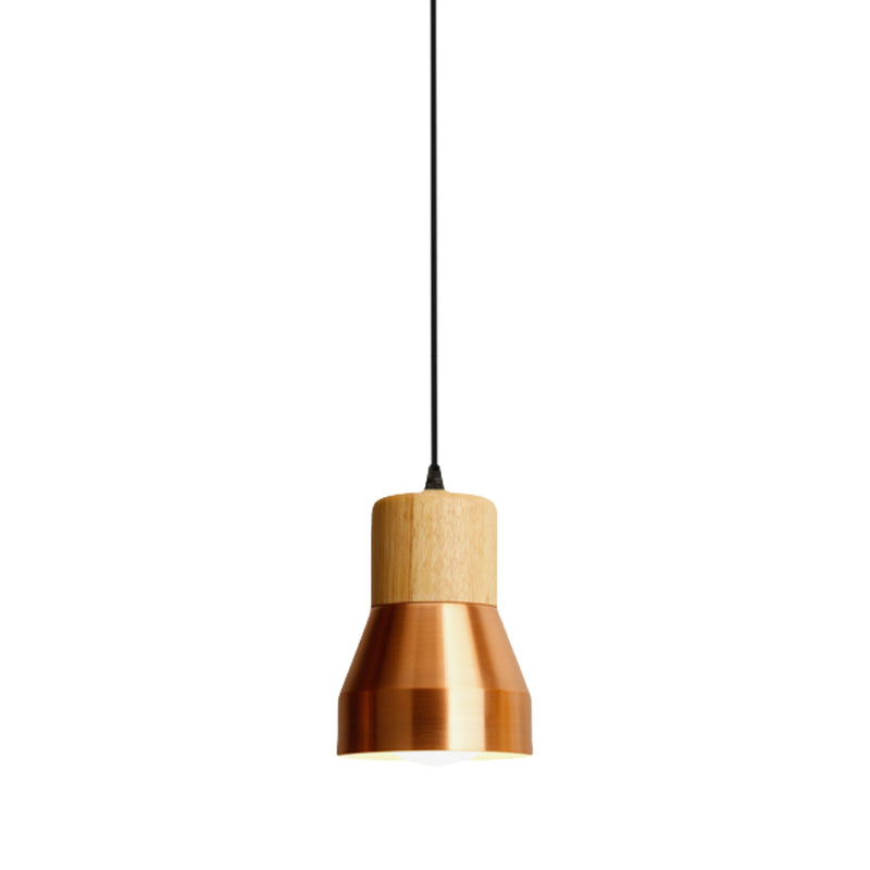 Contemporary Hanging Light Torch Shape Single Light Wood Metal Pendant Light for Hotel Clearhalo 'Ceiling Lights' 'Modern Pendants' 'Modern' 'Pendant Lights' 'Pendants' Lighting' 182904