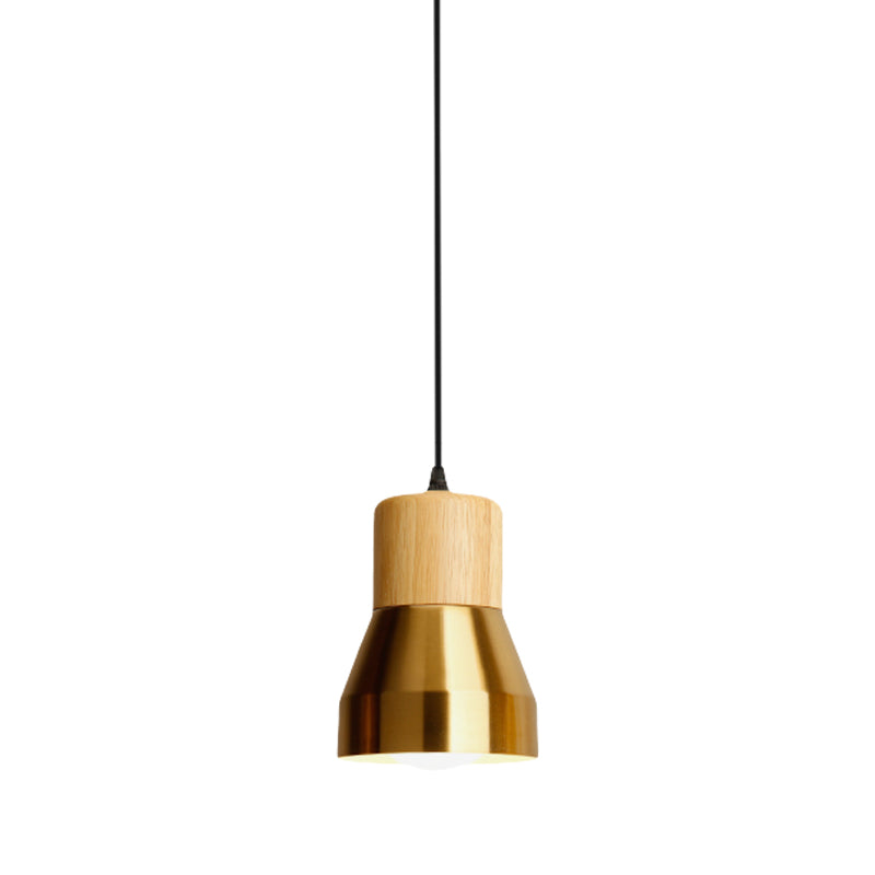 Contemporary Hanging Light Torch Shape Single Light Wood Metal Pendant Light for Hotel Clearhalo 'Ceiling Lights' 'Modern Pendants' 'Modern' 'Pendant Lights' 'Pendants' Lighting' 182907