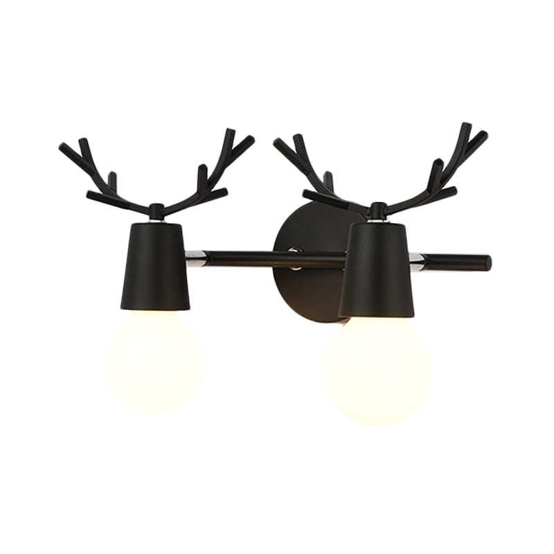 Modern Monochrome Wall Light Antlers 2 Lights Metal Sconce Light for Foyer Kindergarten Clearhalo 'Wall Lamps & Sconces' 'Wall Lights' Lighting' 182968