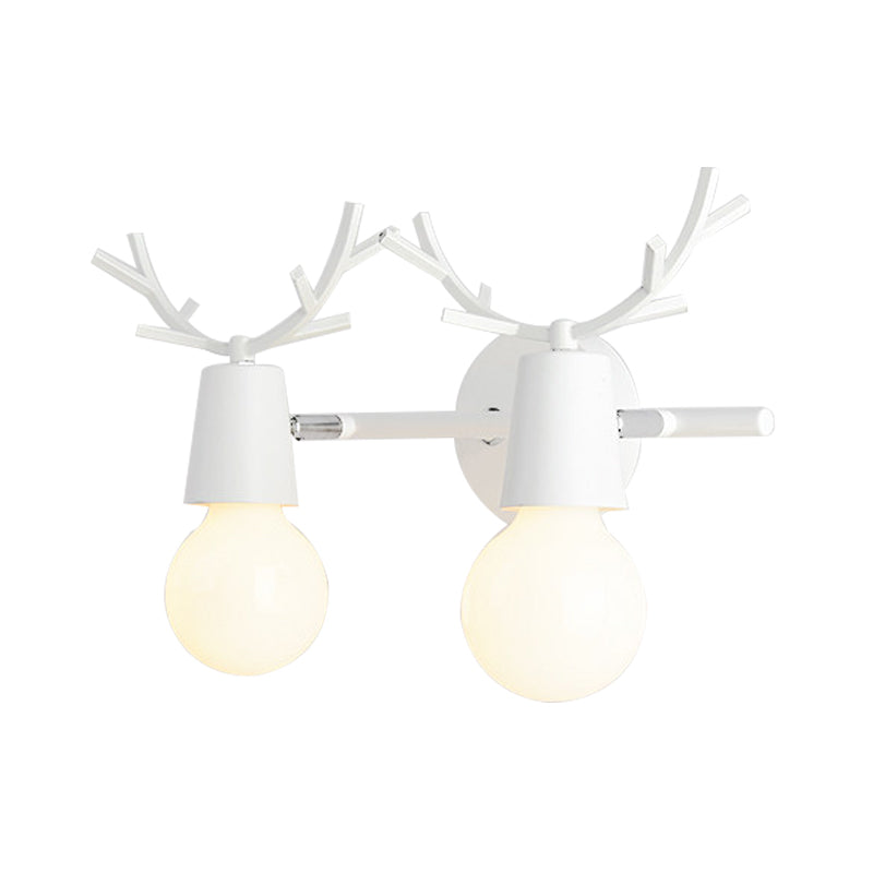 Modern Monochrome Wall Light Antlers 2 Lights Metal Sconce Light for Foyer Kindergarten Clearhalo 'Wall Lamps & Sconces' 'Wall Lights' Lighting' 182972